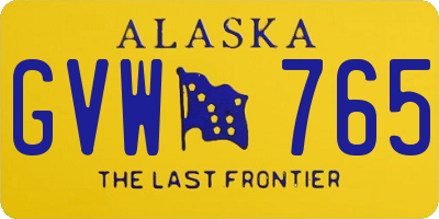 AK license plate GVW765