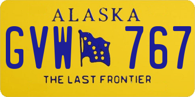 AK license plate GVW767