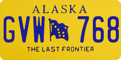 AK license plate GVW768