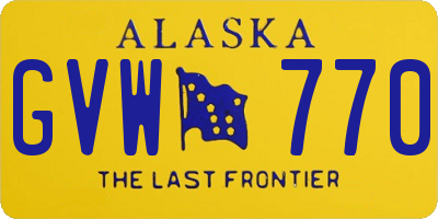 AK license plate GVW770