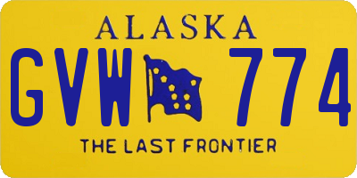 AK license plate GVW774