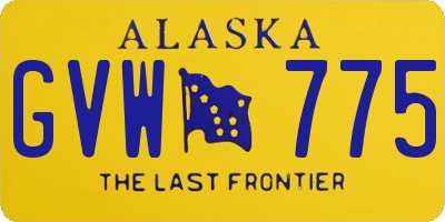 AK license plate GVW775