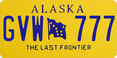 AK license plate GVW777