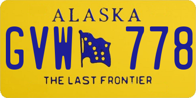 AK license plate GVW778