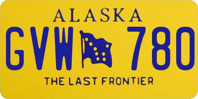 AK license plate GVW780