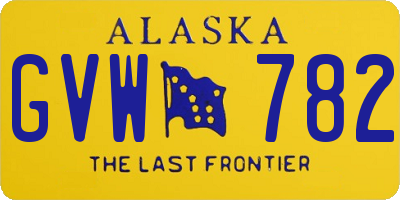 AK license plate GVW782