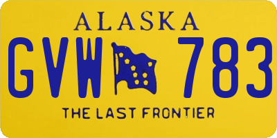 AK license plate GVW783