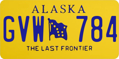 AK license plate GVW784