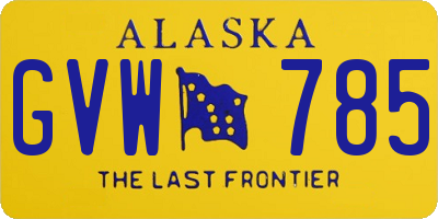 AK license plate GVW785