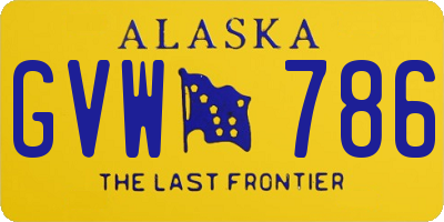 AK license plate GVW786