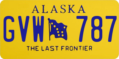 AK license plate GVW787