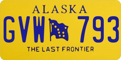 AK license plate GVW793