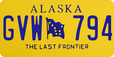 AK license plate GVW794