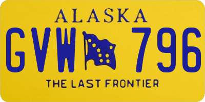 AK license plate GVW796