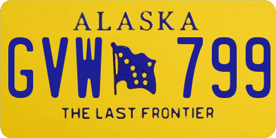 AK license plate GVW799