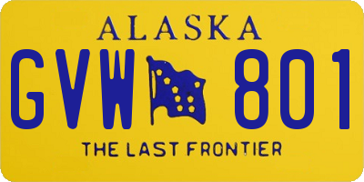 AK license plate GVW801