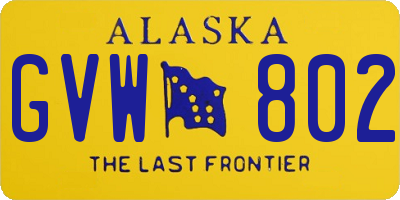 AK license plate GVW802