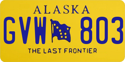 AK license plate GVW803