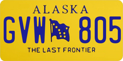 AK license plate GVW805