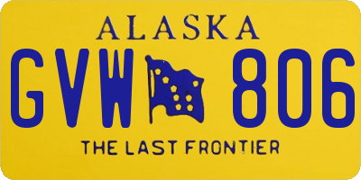 AK license plate GVW806