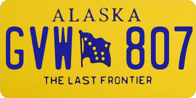 AK license plate GVW807