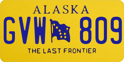 AK license plate GVW809