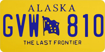 AK license plate GVW810