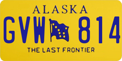 AK license plate GVW814