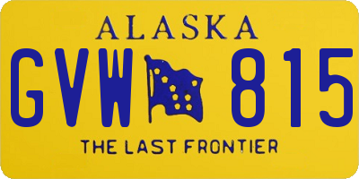 AK license plate GVW815