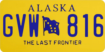 AK license plate GVW816