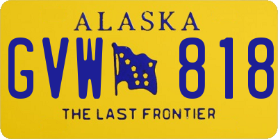 AK license plate GVW818