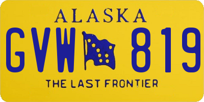 AK license plate GVW819