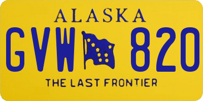 AK license plate GVW820