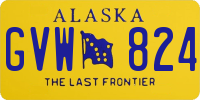 AK license plate GVW824