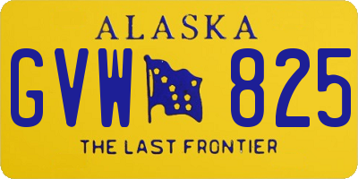 AK license plate GVW825