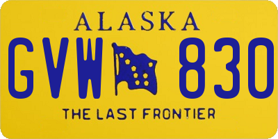 AK license plate GVW830