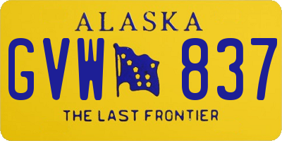 AK license plate GVW837