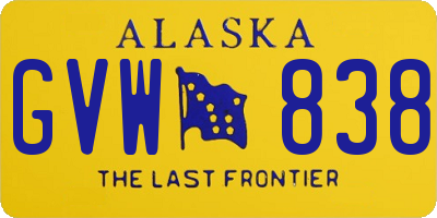 AK license plate GVW838