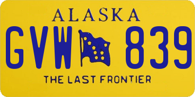 AK license plate GVW839