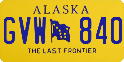 AK license plate GVW840