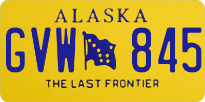 AK license plate GVW845