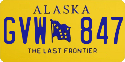 AK license plate GVW847