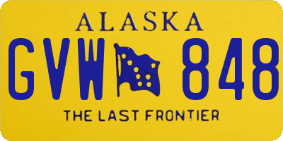 AK license plate GVW848