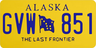 AK license plate GVW851