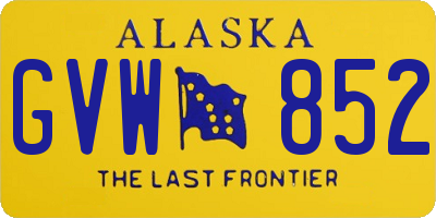 AK license plate GVW852