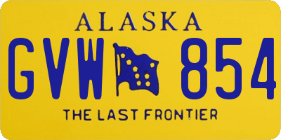 AK license plate GVW854