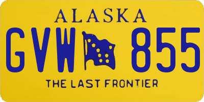 AK license plate GVW855