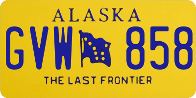 AK license plate GVW858