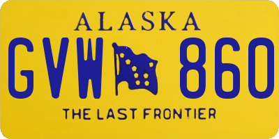 AK license plate GVW860