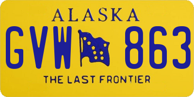 AK license plate GVW863